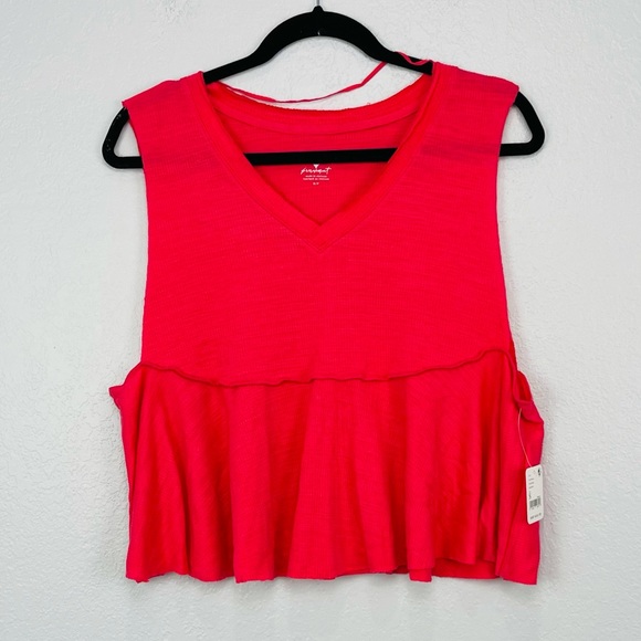 NEW Free People Movement Full Hearts Tank In Hot Hibiscus - Picture 2 of 6